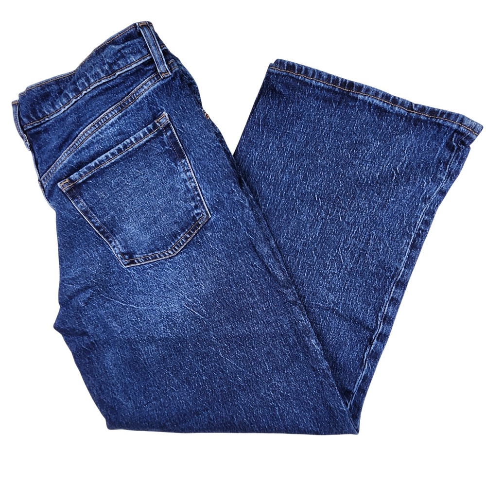 Old Navy Jeans Women 8 Blue Slouchy‎ Wide Leg Mid Rise Button Fly Denim